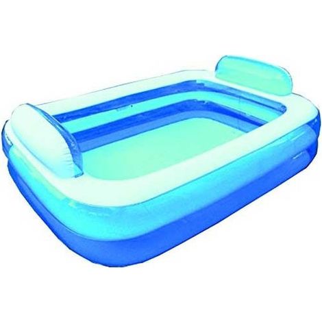 Trade Shop - Aufblasbarer rechteckiger Pool mit Kopfstütze 266 x 175 x 50 cm 2 Luftkammern - (1/2)