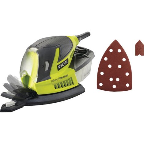 Pack RYOBI Ponceuse triangulaire - 100W - RPS100-GA20 - 40 abrasifs - SPS20A