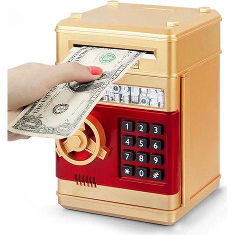 Tirelire Électronique Dorée avec Mot de Passe, Coffre à Monnaie Sécurisé pour Enfants, Cadeau Idéal pour Enfants (1/5)