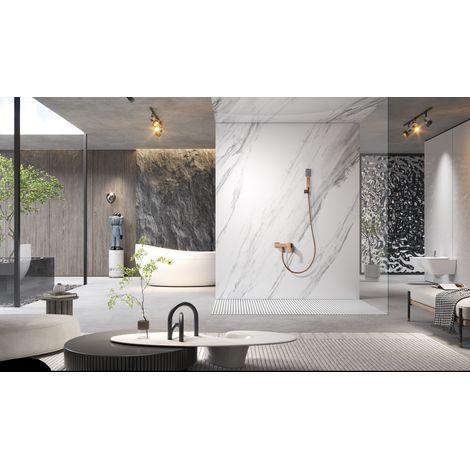 Imex -  Grifo Monomando Ducha y Bañera  Oro Rosa Serie  Pisa