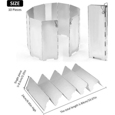 Pare-vent Aluminium - Pour Réchaud Gaz - Compact Pliable - Idéal Camping Pique-nique - 1 Pièce (1/5)