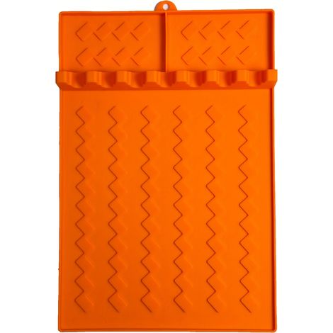 Filiyano-Tapis de barbecue en silicone - Convient pour brûleur latéral, porte-ustensiles, tapis de cuisson extérieur en silicone avec bac de (1/5)