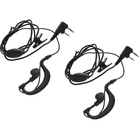 2 oreillettes d'interphone pour talkie-walkie bidirectionnel-115x3.5cm-Black (1/4)