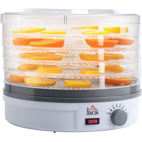 5 Tier Food Dehydrator, 245W Food Dryer Machine with Adjustable Temperature Control for Drying Fruit, Meat, Vegetable, Jerky and Pet Treat, White