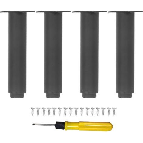 Adjustable bed height replacement legs, 4 pieces, made of non-slip steel, for metal cabinets, sofa desk legs, tables and dressers (1/5)