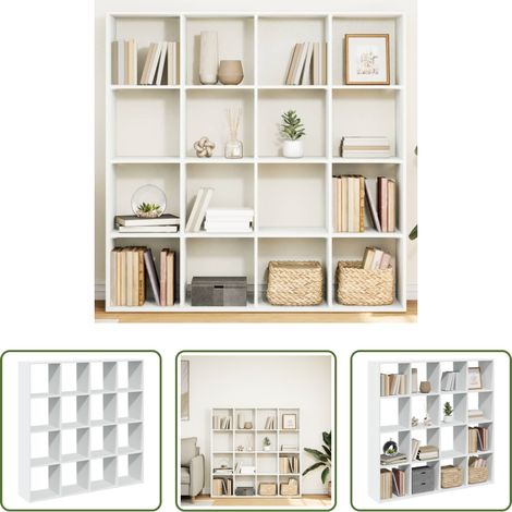 Bücherregal Weiß - Bücherregal Weiß 137,5x29x137,5 cm Holzwerkstoff (1/5)