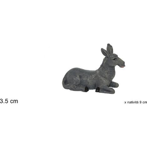 TrAdE Shop Traesio - Statuina Asinello 3.5cm Presepe 9cm In Resina Decoro Natale Natalizio Nativita' - (1/2)