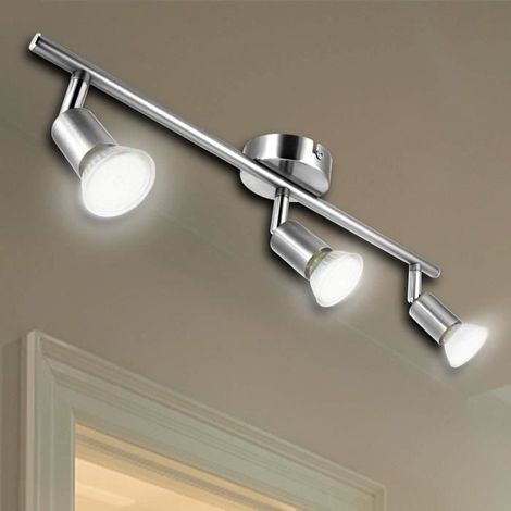Plafonnier LED - FELIXINJIANG - 3 Spots Orientables - 6W - Nickel Mat - Blanc Neutre (1/4)