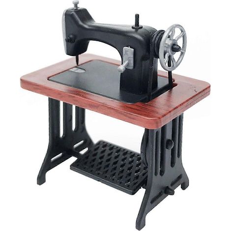 Machine à coudre miniature pour maison de poupée à l'échelle 1/24, accessoires de décoration pour enfants, rouge jn (1/5)