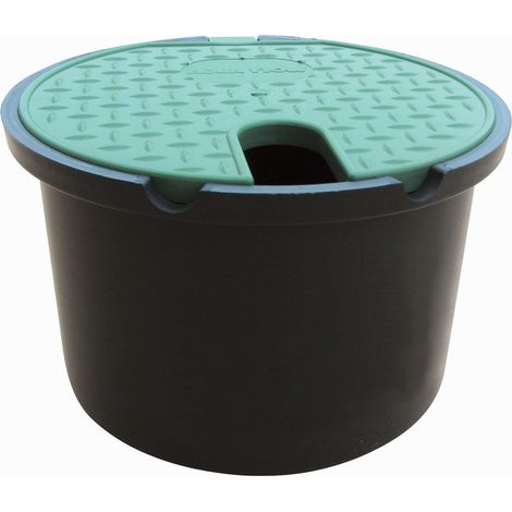 Jardibric – Bouche prise d'eau d'arrosage avec vanne boisseau sphérique en métal – Ø 21 cm, H 13 cm – Polypropylène résistant aux intempéries