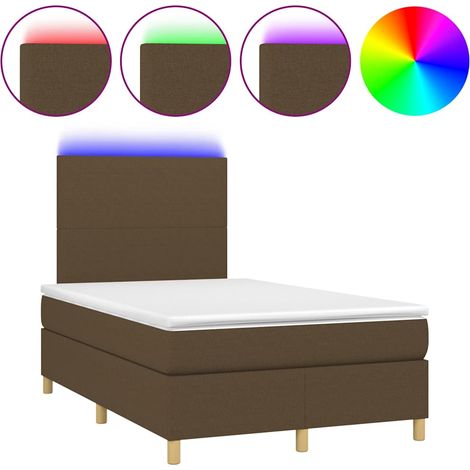 Maison Exclusive - Letto a Molle Materasso e LED Marrone Scuro 120x200 cm Tessuto (1/5)