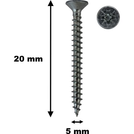 100 Stück Holzschrauben, TF, Stahl verzinkt, 5 x 20 mm