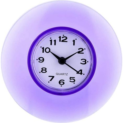 Wanduhr, Mini-Wanduhr mit Saugnapf für Badezimmer, Küche, Duschwand, wasserdicht, Quarz-Uhr, Dekoration (Weiß) (1/5)