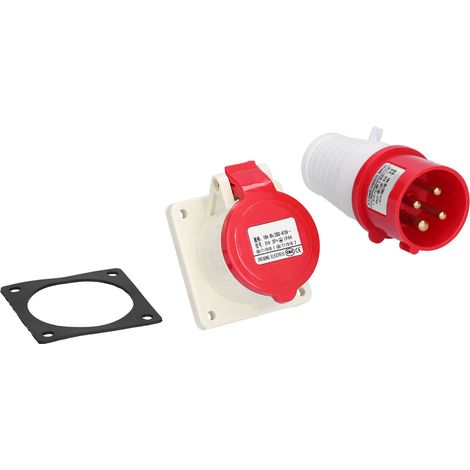 Spina di alimentazione a 4 pin Set di connettori per presa a incasso impermeabile trifase 380V415V 16A 3P+E (1/5)