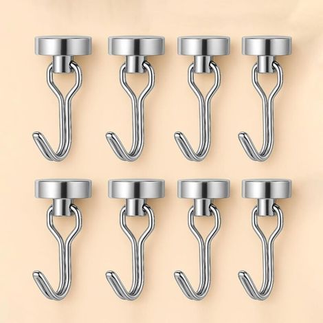 Set of 8 rotating 180° hooks, weighing 8.2 kg, for suspended/cruise cabins, silver (1/5)
