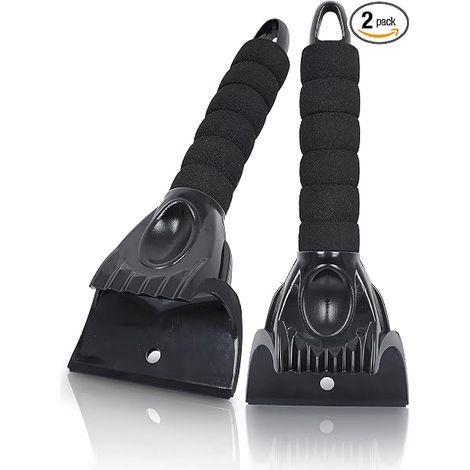 Lot de 2 Raclettes à Glace pour Pare-Brise de Voiture, Concasseur à Glace avec Poignée en Mousse, Accessoires d'Enlèvement de Neige et de Givre (1/4)