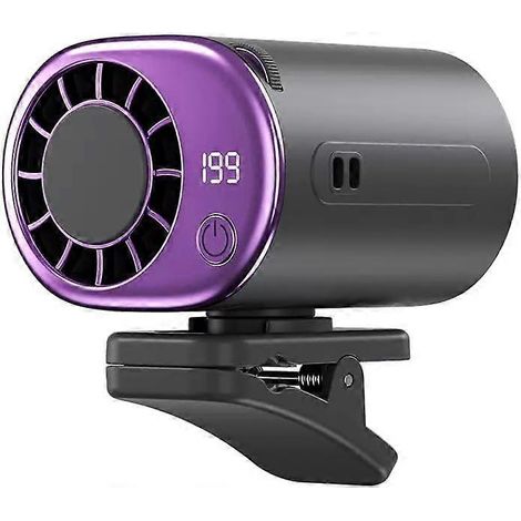 Mini climatiseur portable 2026 avec ventilateur à pince pour voiture, rechargeable par USB, rotatif à 360°, affichage LED, 199 vitesses réglables, silencieux. (1/5)