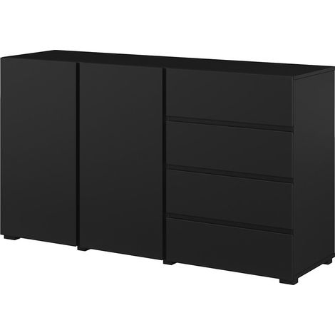 Maxis Negro Aparador de 2 puertas y 4 cajones (1/5)