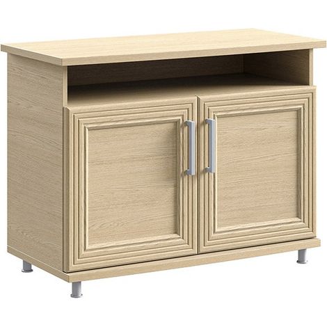 Meuble TV moderne 2 portes 1 niche chêne clair Italino 105cm (1/3)