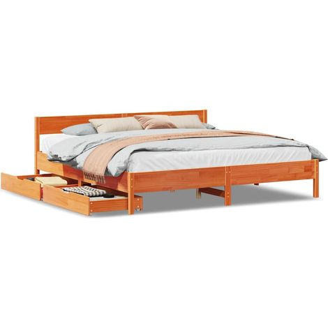 Maison Exclusive - Letto senza Materasso Marrone Cera 180x200 cm in Legno di Pino
