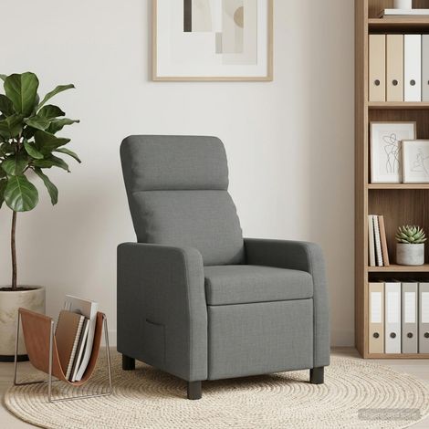vidaXL Recliner Gris oscuro Tela (1/5)
