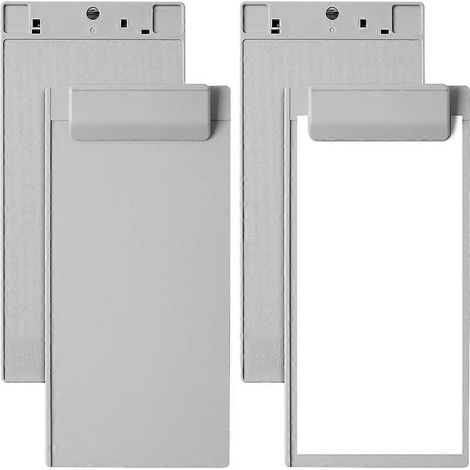 Mini-Dokumentenhalter im Taschenformat A7 (24 x 11,7 cm), flaches Profil, grau, ideal für Schule, Büro und Krankenhaus. (1/5)