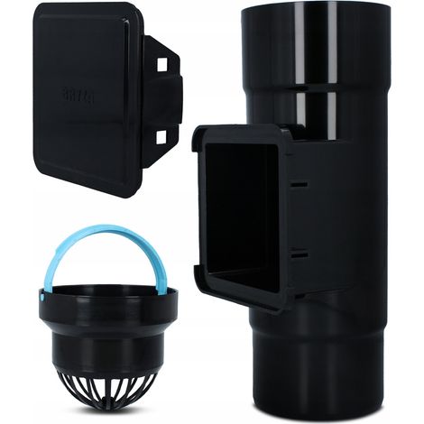 Grille de nettoyage pour caniveau 110 mm - Noir RAL 9005 - PVC robuste - Nettoyage facile - Empêche les obstructions (1/5)