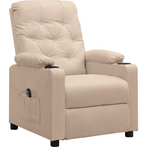 Maison Exclusive - Relaxsessel Elektrisch Creme Stoff (1/5)