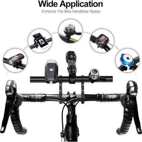 Extension de guidon vélo 30 cm en alliage d'aluminium, installation facile, compatible vélo et trottinette, support pour accessoires (1/5)