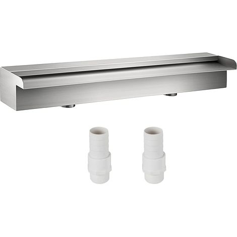 Fontaine Bassin - 1 Pièce - Acier Inoxydable 304 - Cascade Décorative - Piscine et Étang Extérieur - 60 x 11,5 x 8 cm (1/5)