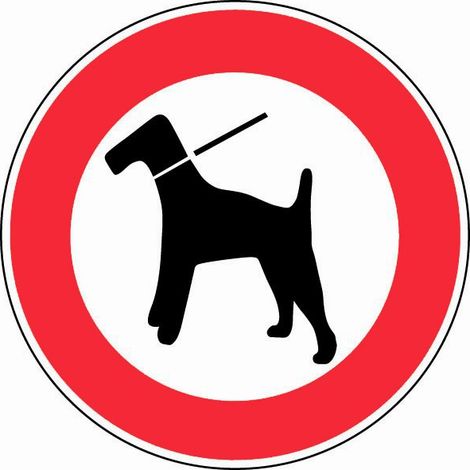 Panneau Chien en laisse - Rigide Ø300mm - 4060149