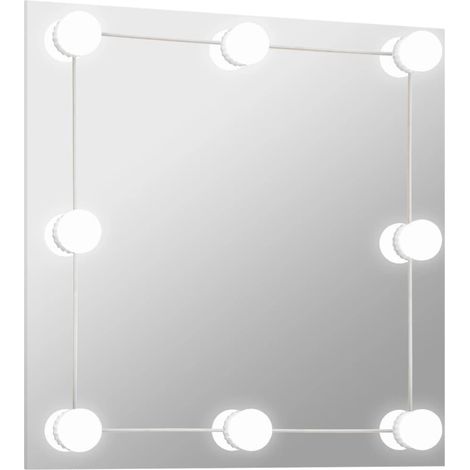 Miroir mural avec lampes LED Moderne - Miroir de Maquillage - pour Salle de Bain, Salon, Chambre - Carré Verre Chic-854392 (1/5)