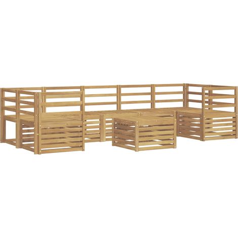 Outdoor Sofa Set 8 pcs White Solid Acacia Wood vidaXL (1/5)