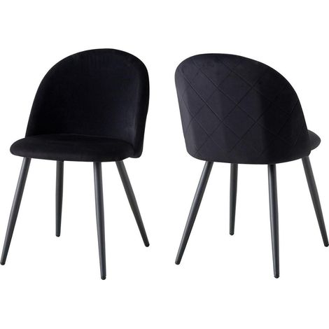 2er/4er/6er Set Samtstühle mit ergonomischer Rückenlehne, schwarz (1/5)
