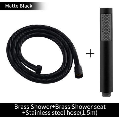 Camping tools Outdoor Gold Handheld Shower Head Brass,Black Whole Set (1/4)