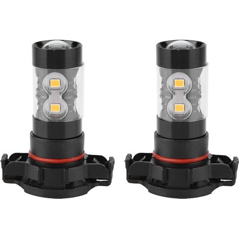 Kit de 2 ampoules LED 50W 3000K jaune pour phares antibrouillard et feux de route auto (1/5)