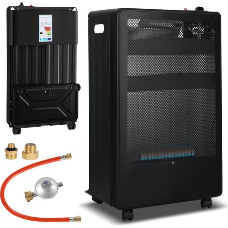 Randaco Riscaldatore a gas 3,8 kW con ODS, sicurezza antiribaltamento e spegnimento fiamma, struttura pieghevole compatta (1/5)