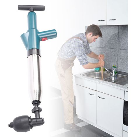Turbine à Drain Haute Pression en Acier Inoxydable - Déboucheur Professionnel pour WC, Salle de Bain, Douche et Évier avec Kit Complet Multi-Support (1/5)