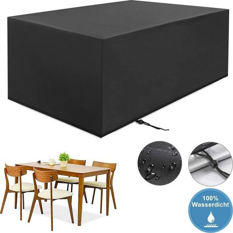 1 housse pour mobilier de jardin, rectangulaire, imperméable et résistante aux UV, avec cordon de serrage, pour table de jardin ou banc (1/5)
