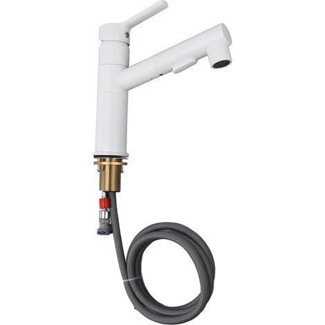 Robinet d'évier de cuisine avec douchette extractible, en cuivre, rotation à 360°, anti-fuite, mitigeur monocommande pour buanderie et salle de bain. (1/5)
