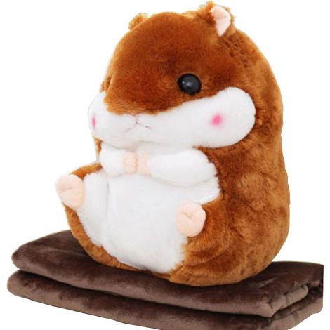 Couverture-coussin hamster - hamster marron foncé deux en un (poupée + couverture 1m1,7m) (1/5)