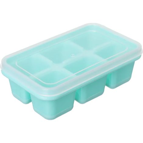 (Vert clair) 1 moule à glaçons en silicone à 6 compartiments, pour former des boules de crème. (1/5)
