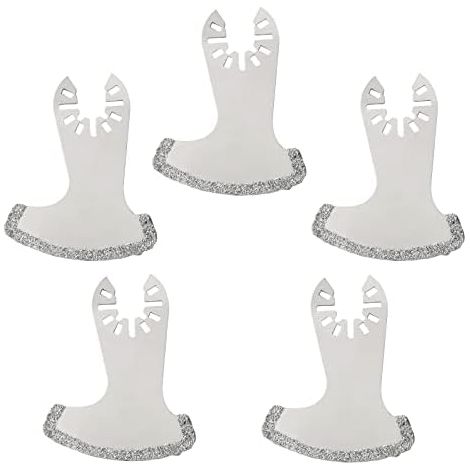 Lot de 5 lames oscillantes diamantées pour outil multifonction coupe mortier et carrelage souple - (1/5)