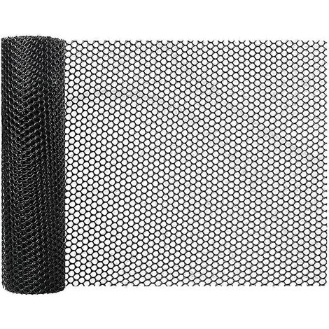Grillage à poules en plastique noir de 40 cm (15,7 pouces) de hauteur et 3 m (10 pieds), fil de clôture hexagonal pour jardinage, volaille et élevage de poules. (1/5)