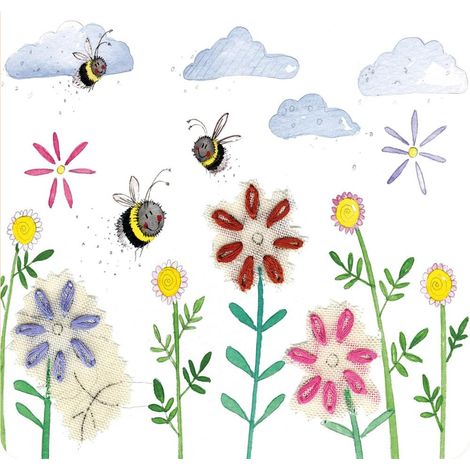Sous-verre C219 Abeilles et Fleurs