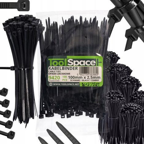 Brida para cables de coche NEGRA 100x2,5 mm