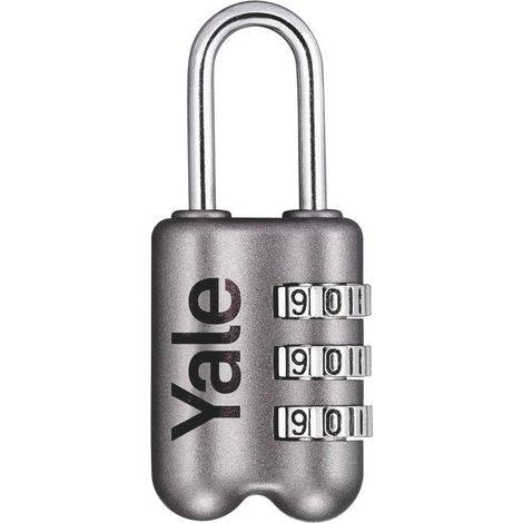 Yale LUCCHETTO DI SICUREZZA VALIGIA COMBINAZIONE mm. 23 Corpo lega zinco - Arco acciaio Col. Grigio