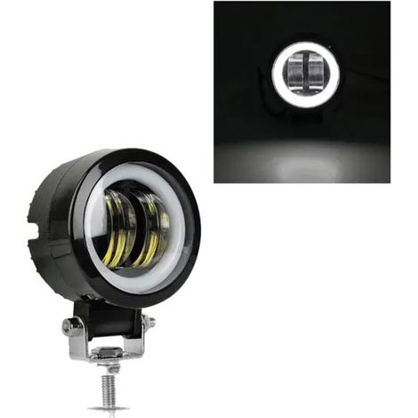Projecteurs LED ronds et étanches 12V-80V, 1 pièce, lampe de travail, yeux d'ange, Portable, pour moto, camion tout-terrain, conduite de voiture, bateau
