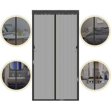 Moustiquaire magnétique - 90x200 cm - Maille polyester renforcée - Installation sans perçage - Fermeture magnétique (1/3)