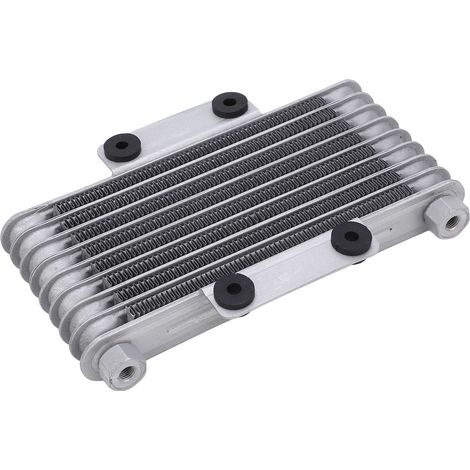 Radiateur d'huile moteur moto 8 rangs argenté 125ml faible usure puissance robuste compatible GY6 125CC-250CC cross ATV (1/5)
